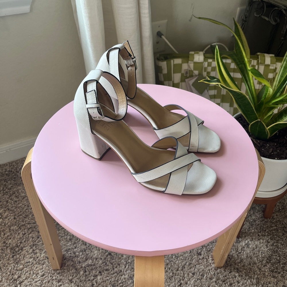 Naturalizer White Block Heels